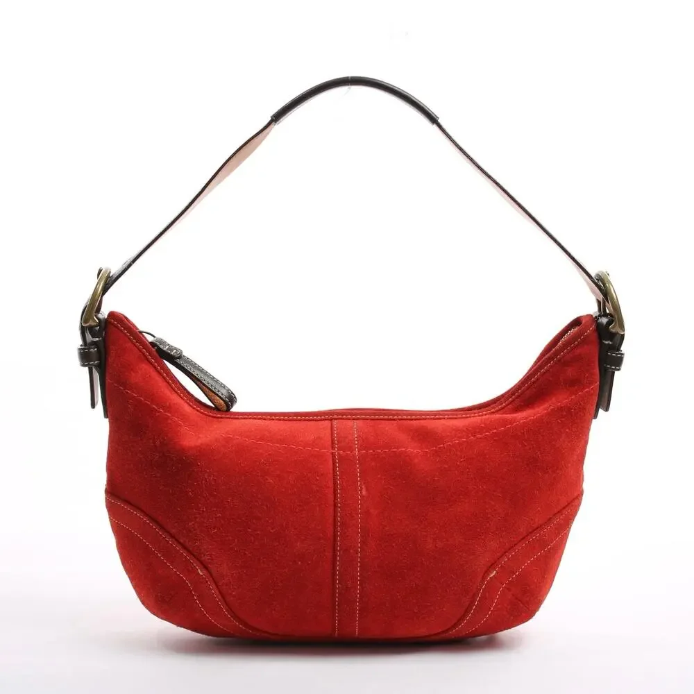 Authentic Coach Soho Y2K Red Suede Shoulder Bag